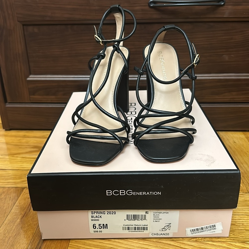 Bcbgeneration Leather Upper Black Wanni Heels - image 5